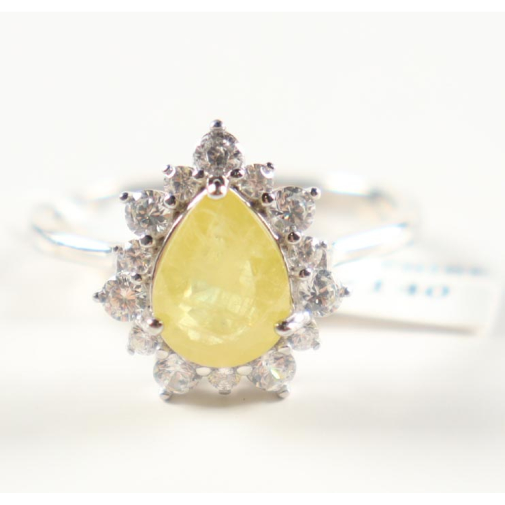 New 3.25 CTW Sapphire & Zircon Ring | Estimated Retail Value: $1,650 (UGL) at PristineAuction.com New 3.25 CTW Sapphire & Zircon Ring | Estimated Retail Value: $1,650 (UGL) at PristineAuction.com