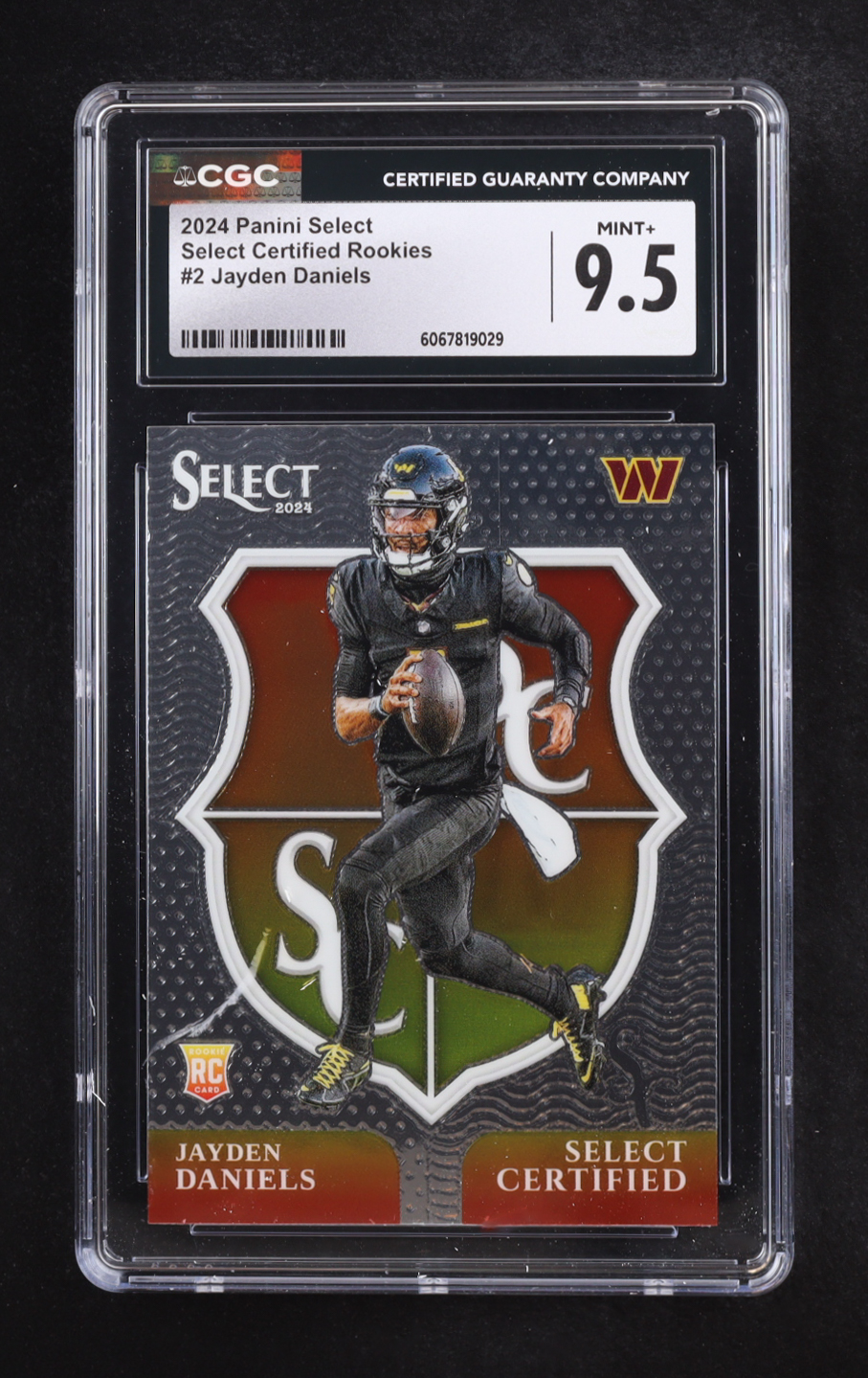 Jayden Daniels 2024 Panini Select Certified Rookies #2 RC (CGC 9.5) at PristineAuction.com Jayden Daniels 2024 Panini Select Certified Rookies #2 RC (CGC 9.5) at PristineAuction.com