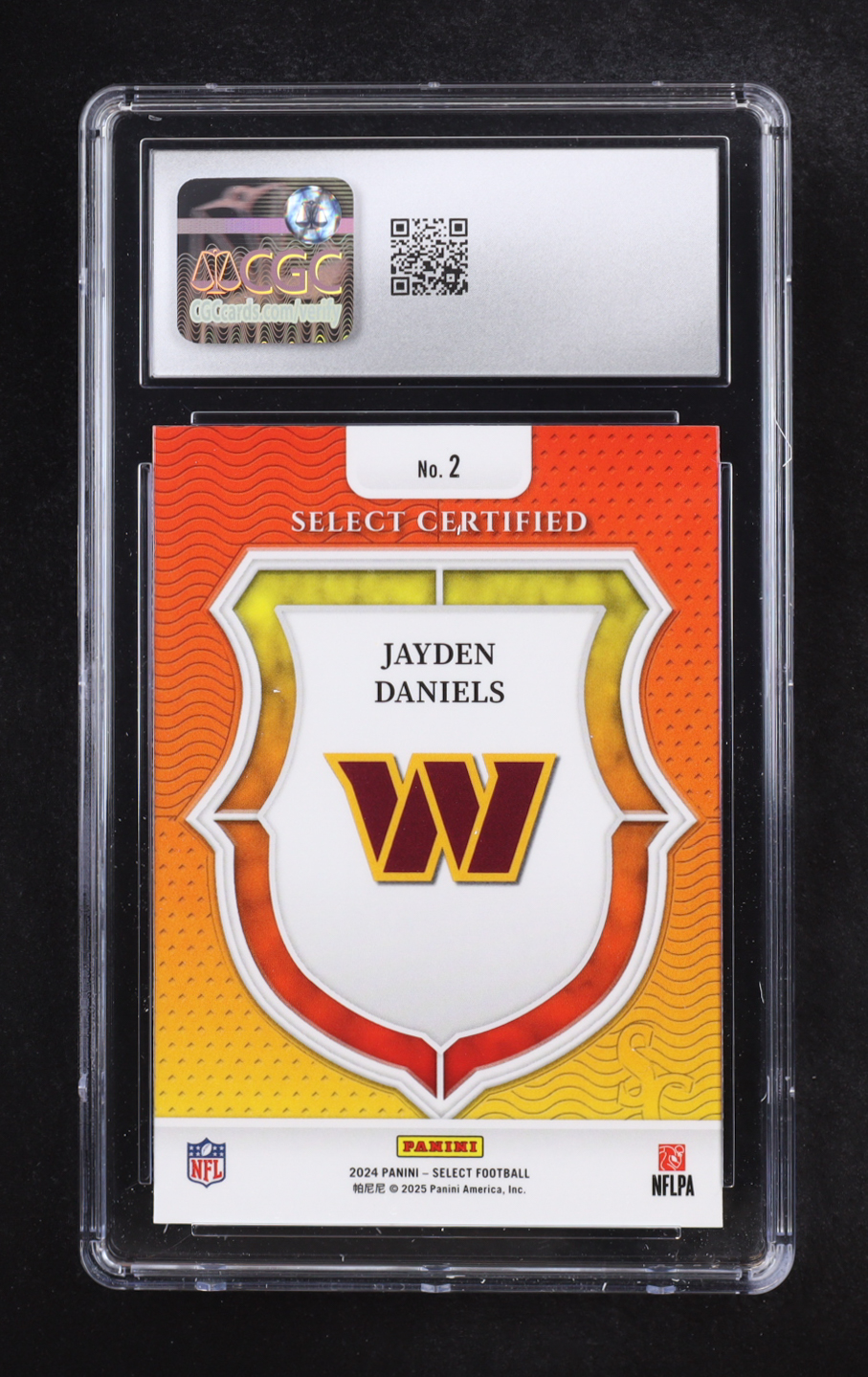 Jayden Daniels 2024 Panini Select Certified Rookies #2 RC (CGC 9.5) at PristineAuction.com Jayden Daniels 2024 Panini Select Certified Rookies #2 RC (CGC 9.5) at PristineAuction.com