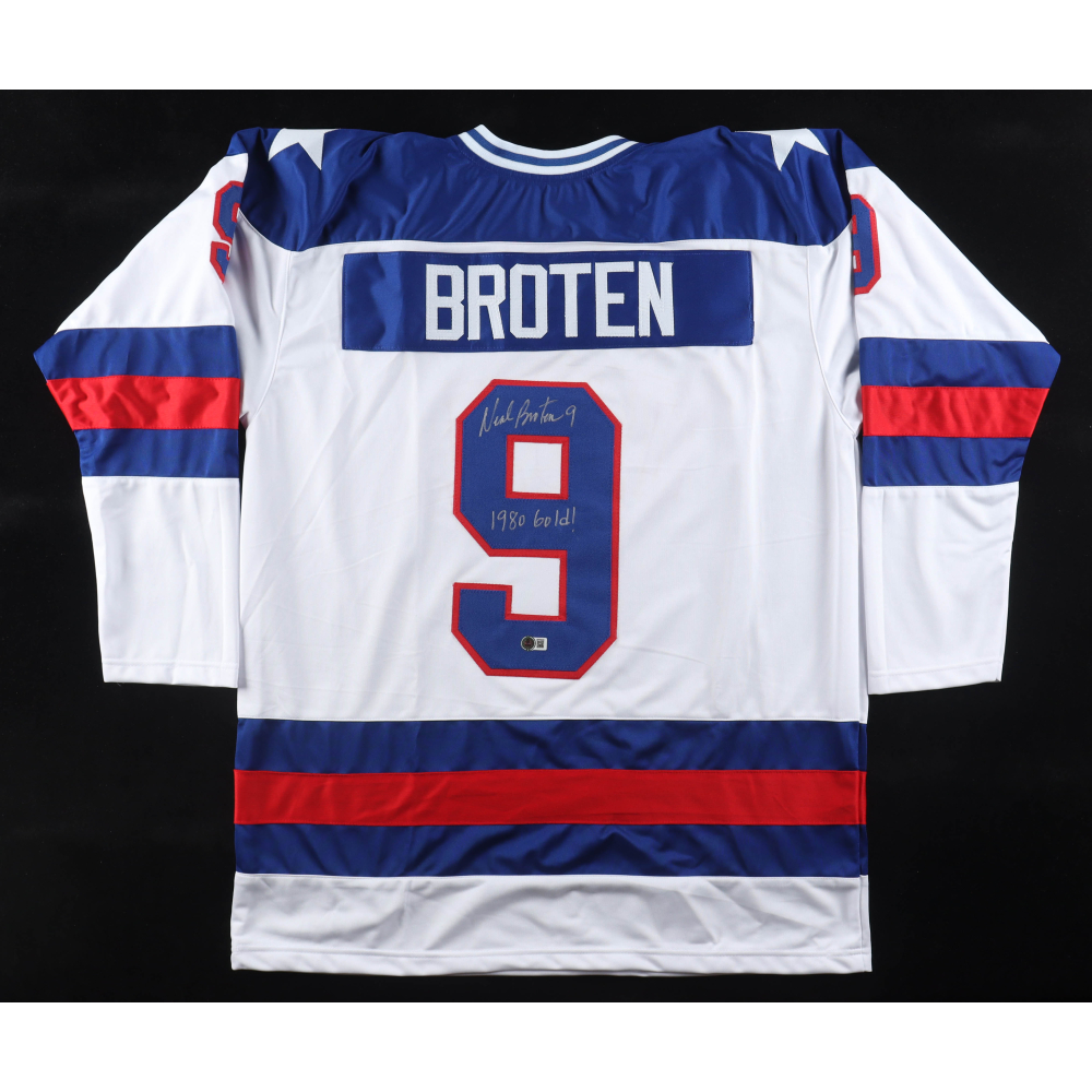 Neal Broten Signed Jersey Inscribed "1980 Gold!" (Beckett) at PristineAuction.com