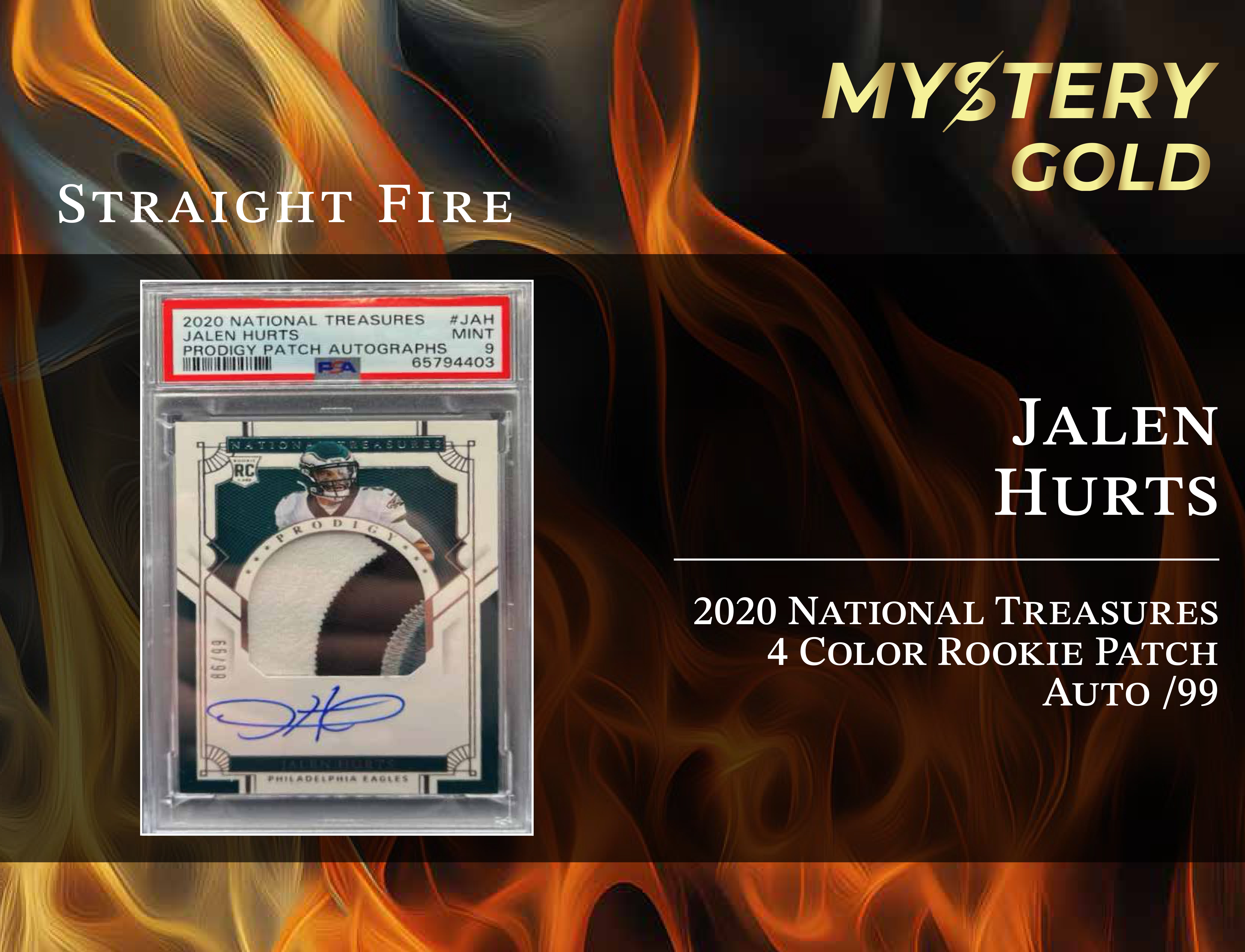 MYSTERY GOLD PRESENTS STRAIGHT FIRE MULTI-SPORT SERIES 1 MYSTERY BOX / PACK - CONTAINS 1 PSA/BGS/CGC/SGC GRADED CARD & 2 AUTO/RELIC CARDS PER PACK! at PristineAuction.com MYSTERY GOLD PRESENTS STRAIGHT FIRE MULTI-SPORT SERIES 1 MYSTERY BOX / PACK - CONTAINS 1 PSA/BGS/CGC/SGC GRADED CARD & 2 AUTO/RELIC CARDS PER PACK! at PristineAuction.com