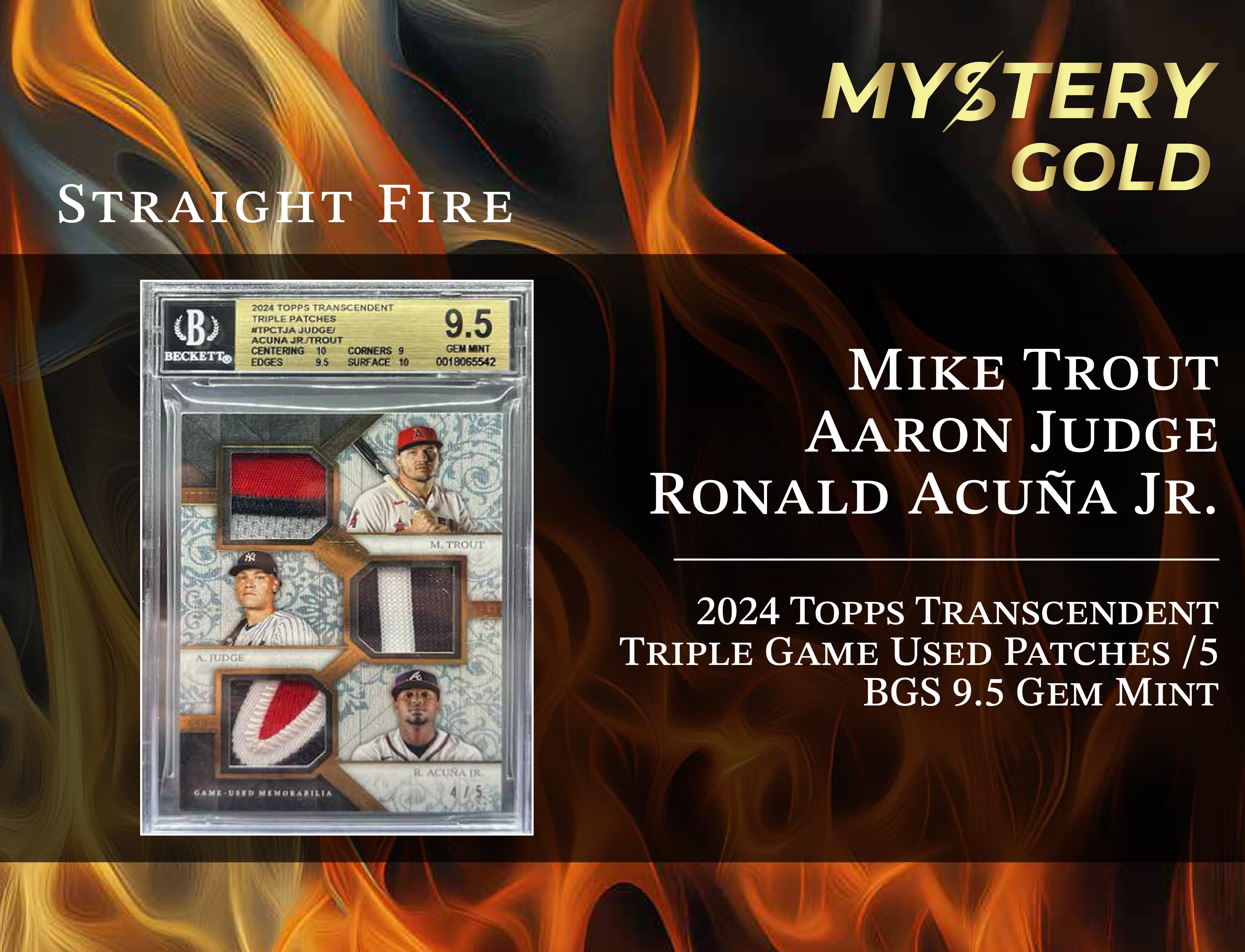 MYSTERY GOLD PRESENTS STRAIGHT FIRE MULTI-SPORT SERIES 1 MYSTERY BOX / PACK - CONTAINS 1 PSA/BGS/CGC/SGC GRADED CARD & 2 AUTO/RELIC CARDS PER PACK! at PristineAuction.com MYSTERY GOLD PRESENTS STRAIGHT FIRE MULTI-SPORT SERIES 1 MYSTERY BOX / PACK - CONTAINS 1 PSA/BGS/CGC/SGC GRADED CARD & 2 AUTO/RELIC CARDS PER PACK! at PristineAuction.com