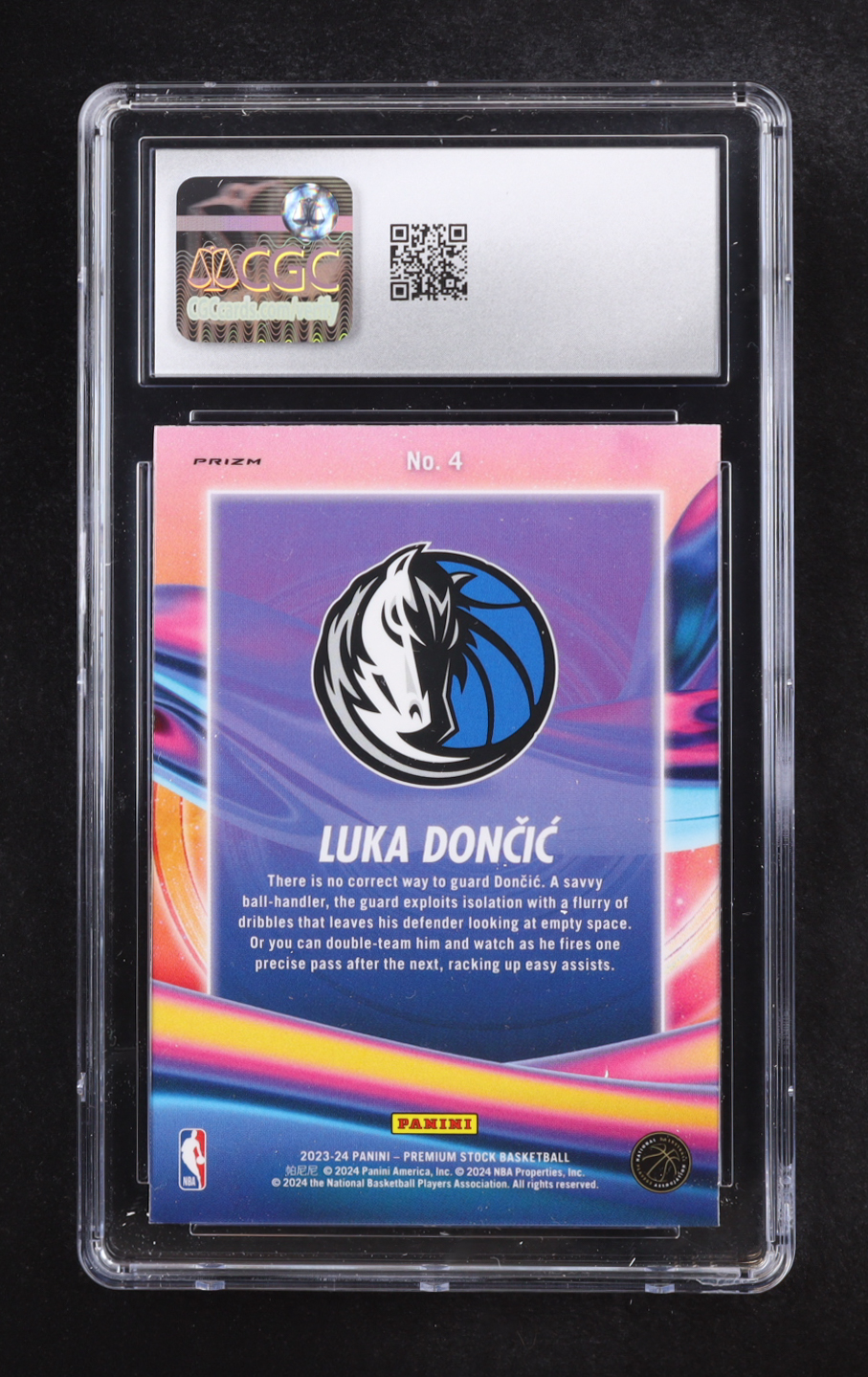 Luka Doncic 2023-24 Panini Premium Stock Anti Gravity Silver #4 (CGC 8) at PristineAuction.com Luka Doncic 2023-24 Panini Premium Stock Anti Gravity Silver #4 (CGC 8) at PristineAuction.com
