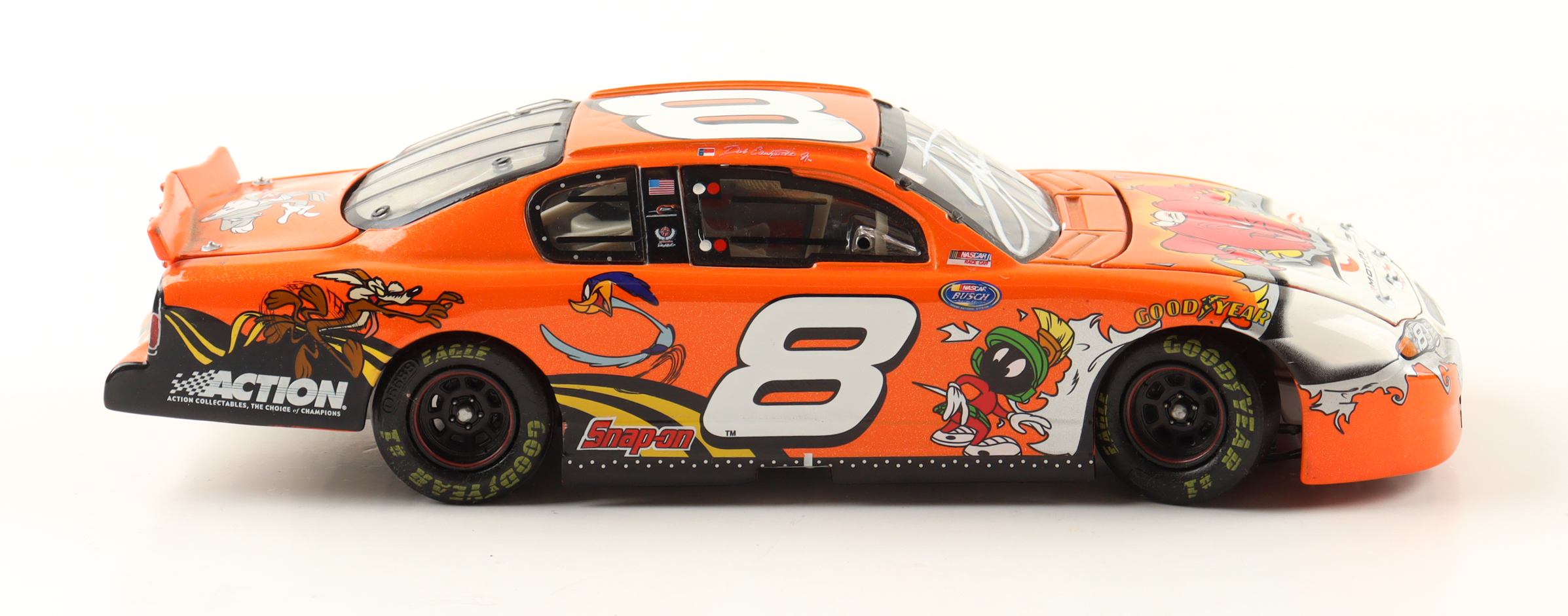 Dale Earnhardt Jr. Signed LE NASCAR 2002 #8 Looney Tunes Chevrolet Monte Carlo 1:24 Diecast Car (JR Motorsports) at PristineAuction.com Dale Earnhardt Jr. Signed LE NASCAR 2002 #8 Looney Tunes Chevrolet Monte Carlo 1:24 Diecast Car (JR Motorsports) at PristineAuction.com