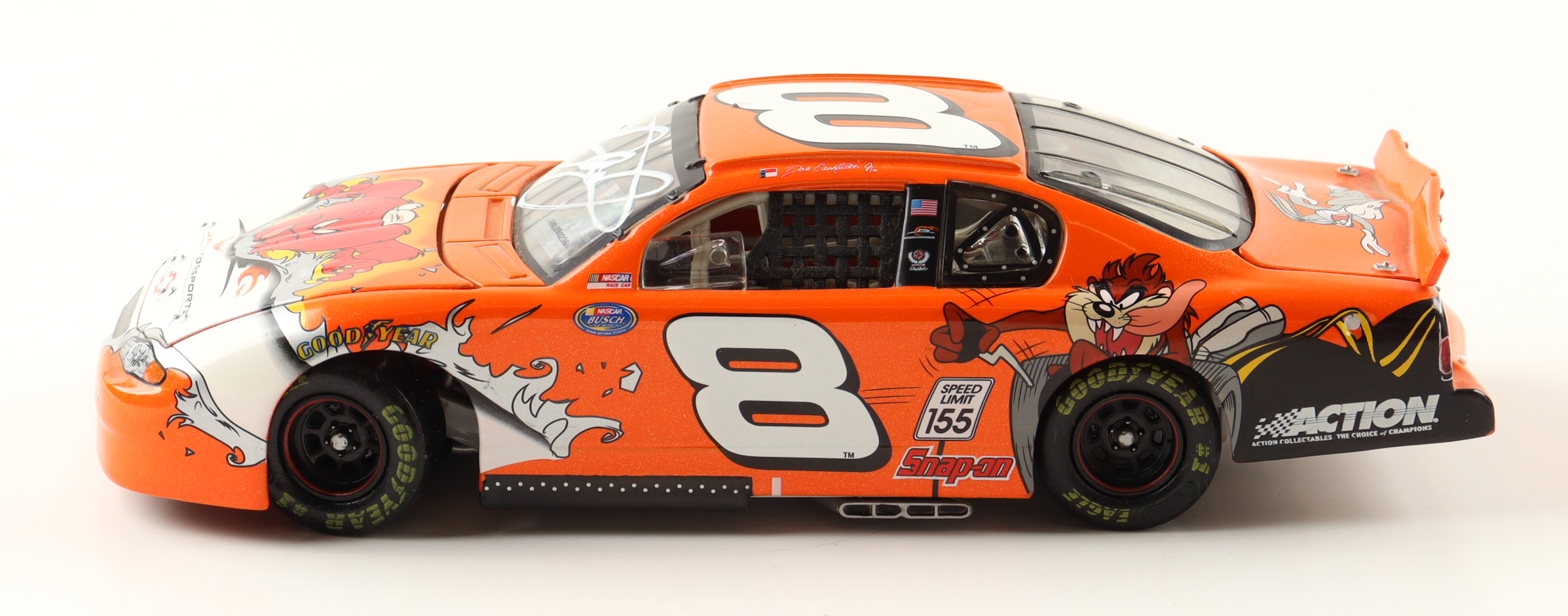 Dale Earnhardt Jr. Signed LE NASCAR 2002 #8 Looney Tunes Chevrolet Monte Carlo 1:24 Diecast Car (JR Motorsports) at PristineAuction.com Dale Earnhardt Jr. Signed LE NASCAR 2002 #8 Looney Tunes Chevrolet Monte Carlo 1:24 Diecast Car (JR Motorsports) at PristineAuction.com