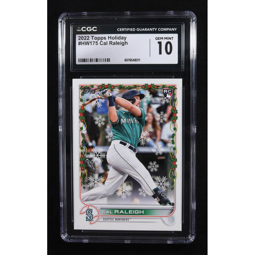 Cal Raleigh 2022 Topps Holiday #HW175 RC (CGC 10) at PristineAuction.com Cal Raleigh 2022 Topps Holiday #HW175 RC (CGC 10) at PristineAuction.com
