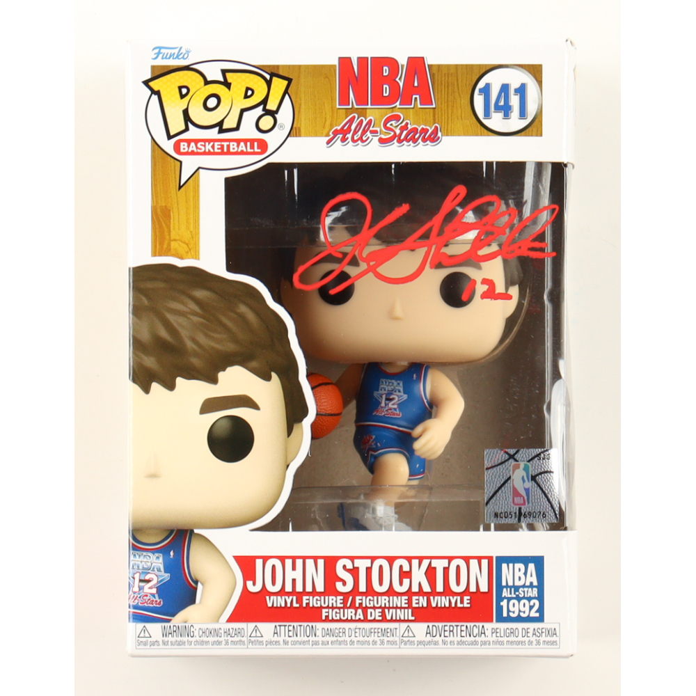 John Stockton Signed "NBA All-Stars" #141 Funko Pop! Vinyl Figure (Beckett) at PristineAuction.com