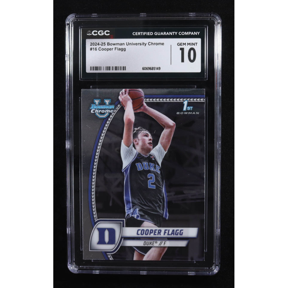 Cooper Flagg 2024-25 Bowman Chrome University #16 RC (CGC 10) at PristineAuction.com