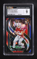Drake Maye 2024 Panini Select Red & Blue Shock #113 RC (CGC 9) at PristineAuction.com