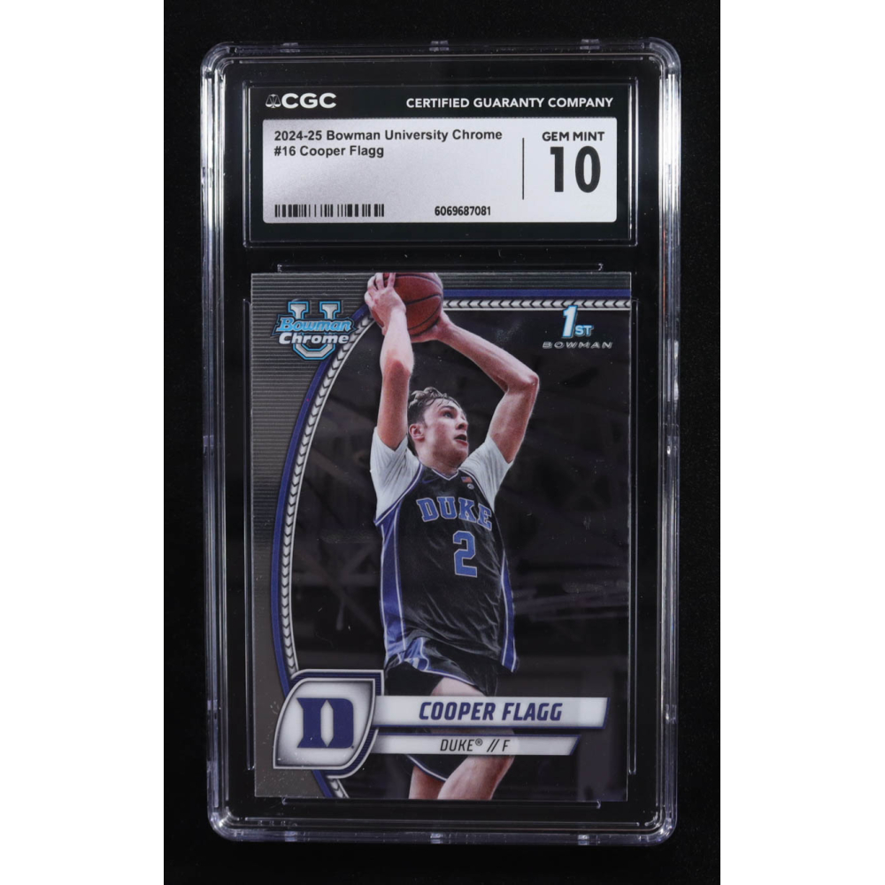 Cooper Flagg 2024-25 Bowman Chrome University #16 RC (CGC 10) at PristineAuction.com