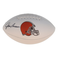 Jim Brown Signed Browns Logo Football (Schwartz) at PristineAuction.com
