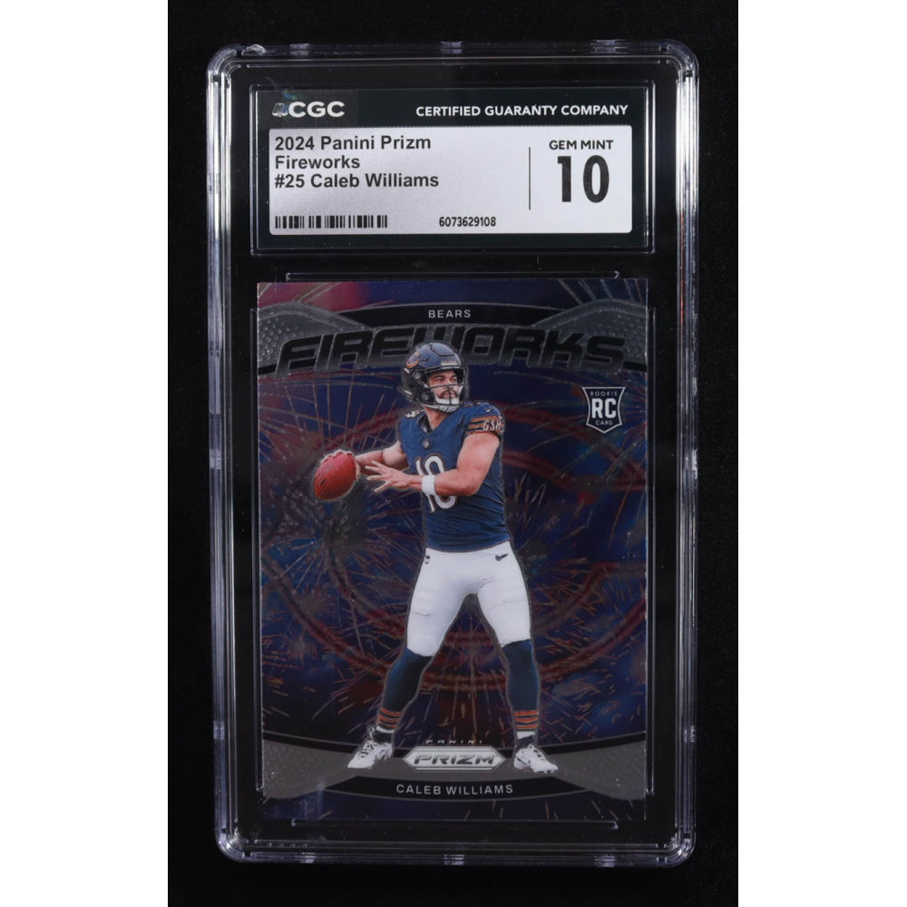 Caleb Williams 2024 Panini Prizm Fireworks #25 RC (CGC 10) at PristineAuction.com Caleb Williams 2024 Panini Prizm Fireworks #25 RC (CGC 10) at PristineAuction.com