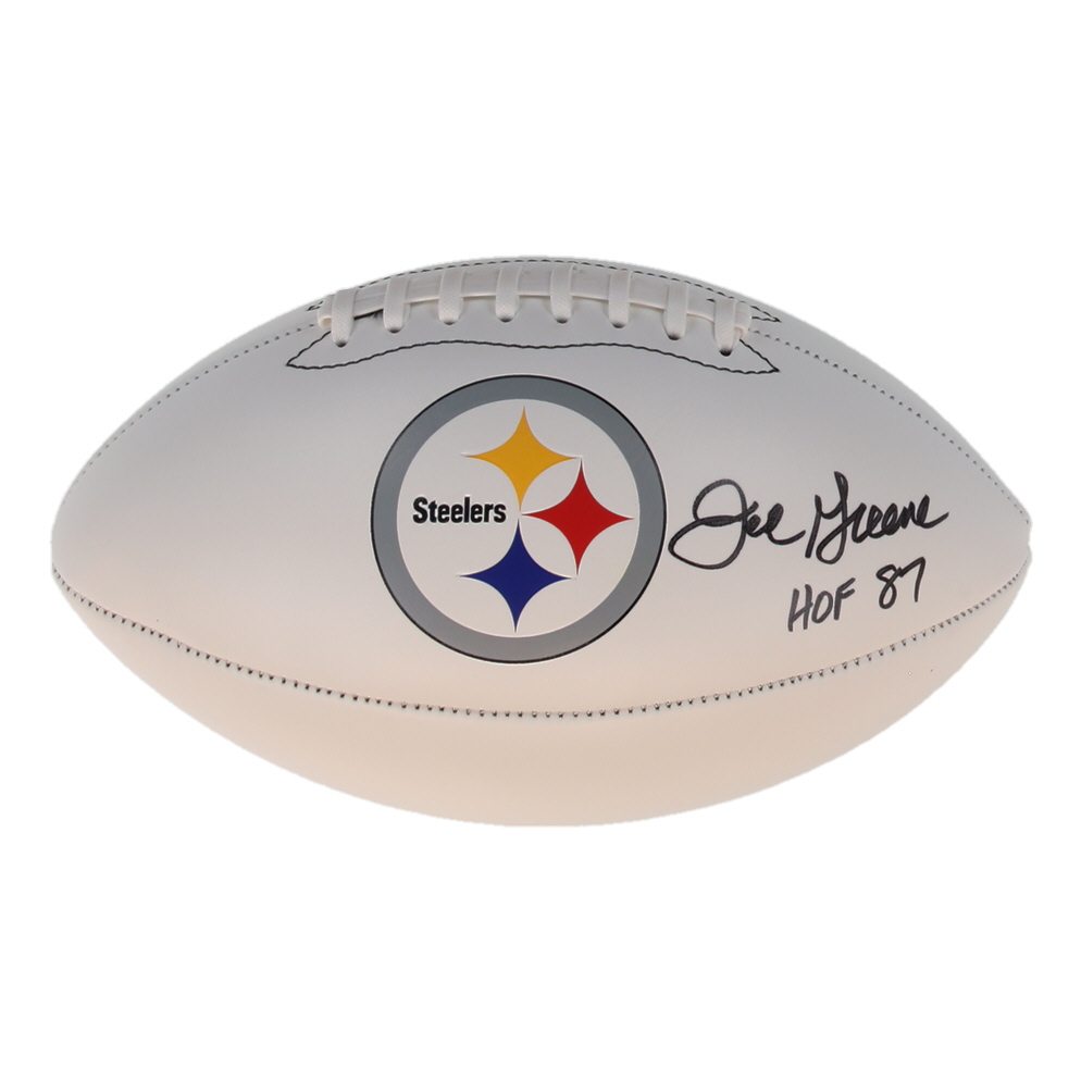 Joe Greene Signed Steelers Logo NFL Football Inscribed "HOF 87" (TSE) at PristineAuction.com Joe Greene Signed Steelers Logo NFL Football Inscribed "HOF 87" (TSE) at PristineAuction.com