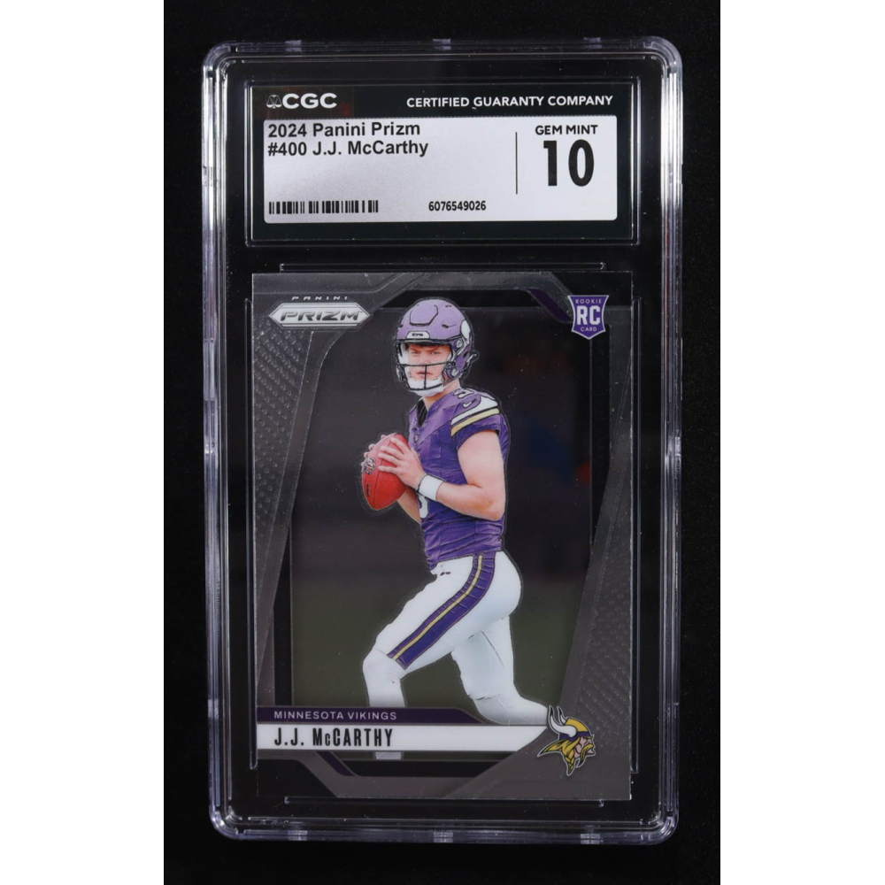 JJ McCarthy 2024 Panini Prizm #400 RC (CGC 10) at PristineAuction.com JJ McCarthy 2024 Panini Prizm #400 RC (CGC 10) at PristineAuction.com