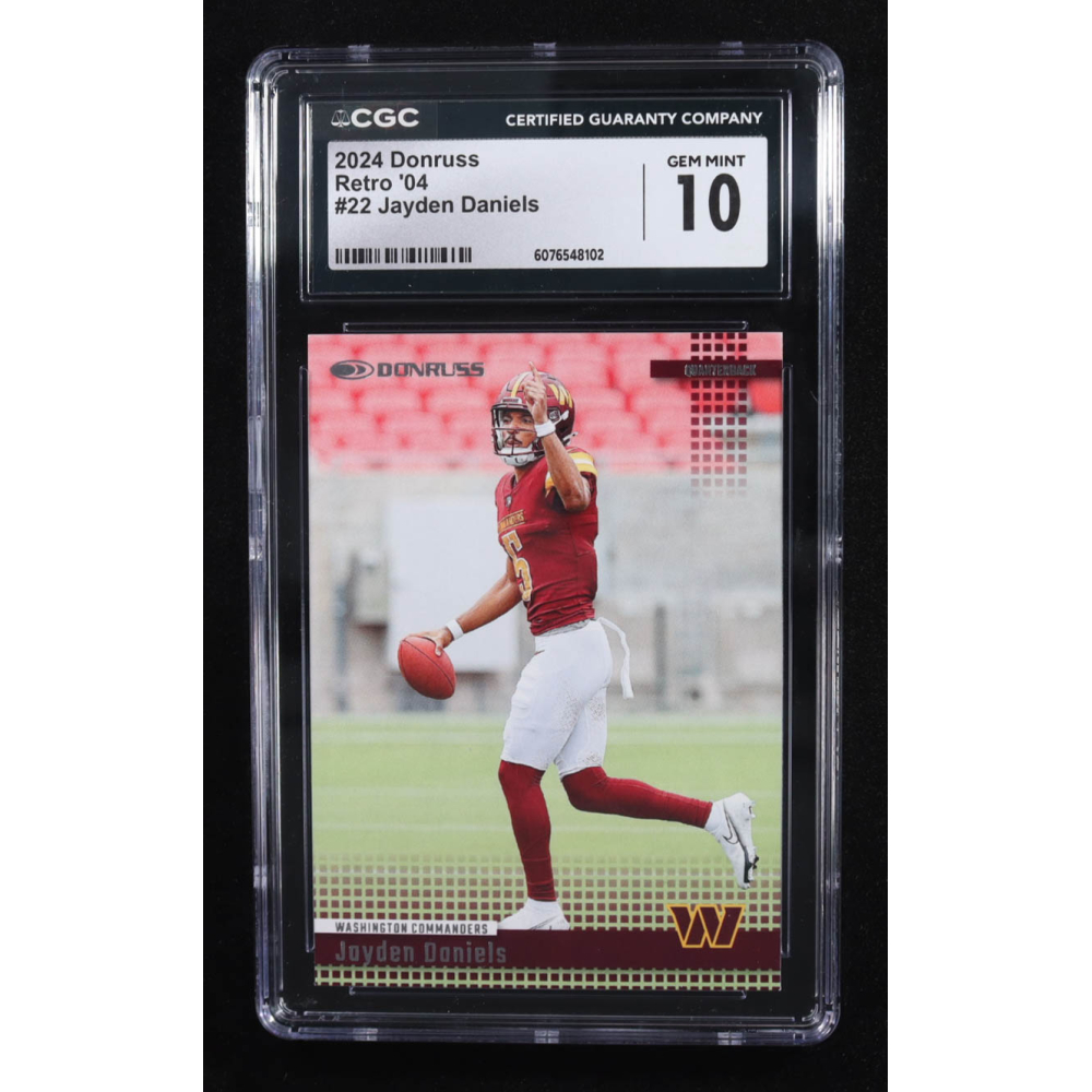 Jayden Daniels 2024 Donruss Retro '04 #22 RC (CGC 10) at PristineAuction.com