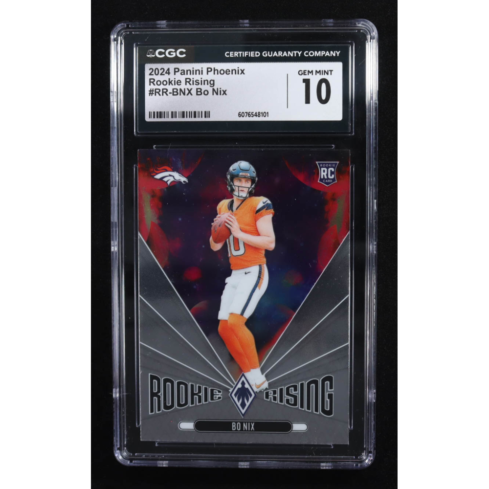 Bo Nix 2024 Panini Phoenix Rookie Rising #47 RC (CGC 10) at PristineAuction.com