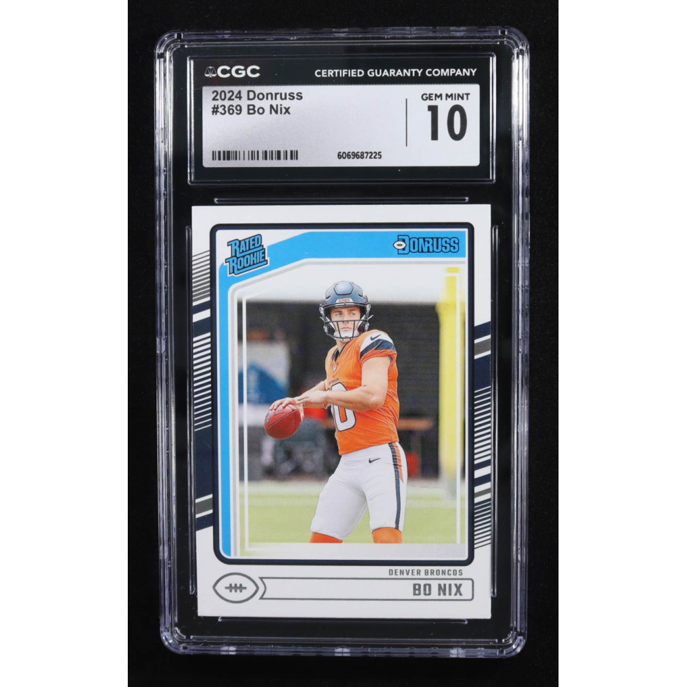 Bo Nix 2024 Donruss #369 RR RC (CGC 10) at PristineAuction.com Bo Nix 2024 Donruss #369 RR RC (CGC 10) at PristineAuction.com