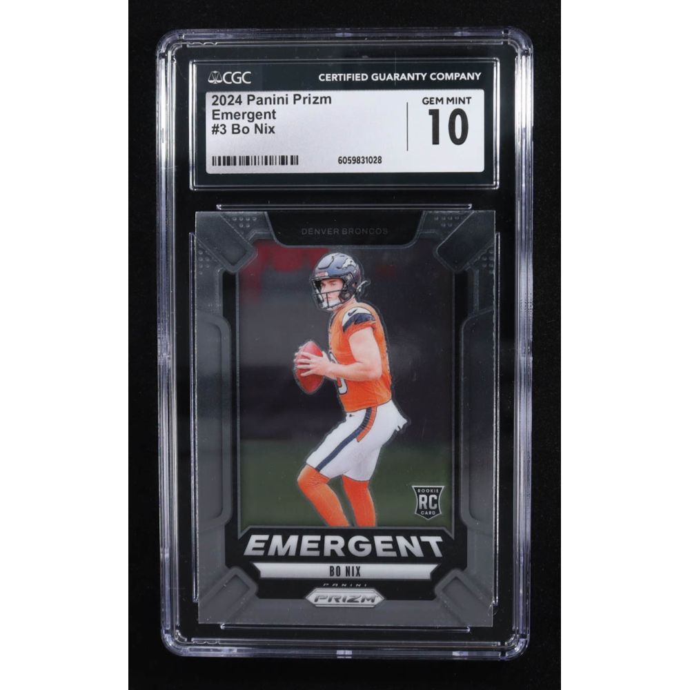 Bo Nix 2024 Panini Prizm Emergent #3 RC (CGC 10) at PristineAuction.com