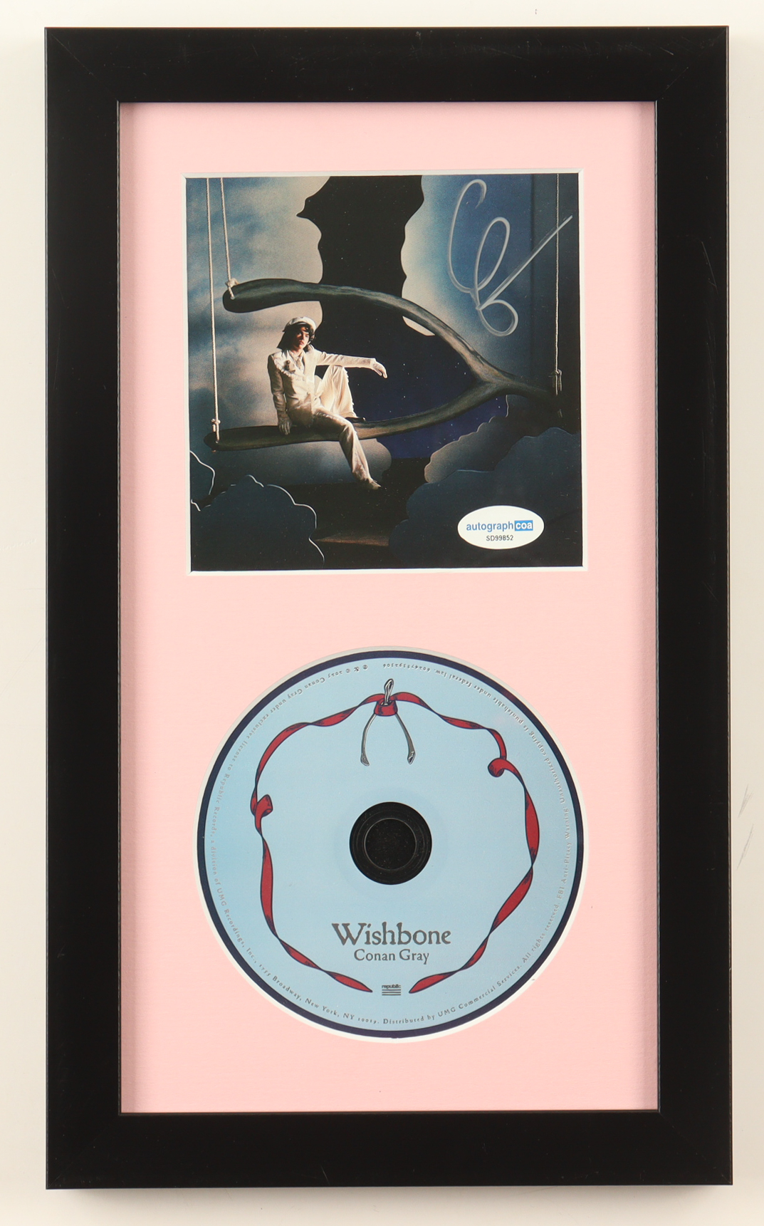 Canon Gray Signed "Wishbone" Custom Framed CD Insert Display (ACOA) at PristineAuction.com Canon Gray Signed "Wishbone" Custom Framed CD Insert Display (ACOA) at PristineAuction.com