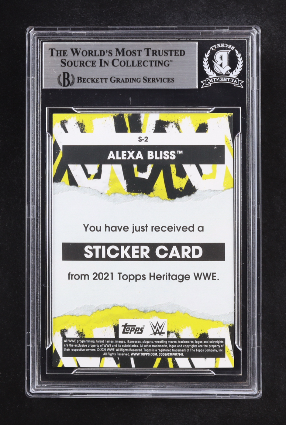 Alexis Bliss Signed 2021 Topps Heritage WWE Superstar Stickers Auto #S2 (Beckett | Autograph Grade BGS Authentic) at PristineAuction.com Alexis Bliss Signed 2021 Topps Heritage WWE Superstar Stickers Auto #S2 (Beckett | Autograph Grade BGS Authentic) at PristineAuction.com
