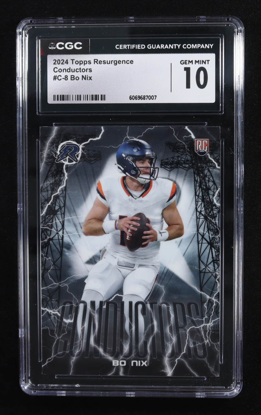 Bo Nix 2024 Topps Resurgence Conductors #C8 RC (CGC 10) at PristineAuction.com Bo Nix 2024 Topps Resurgence Conductors #C8 RC (CGC 10) at PristineAuction.com