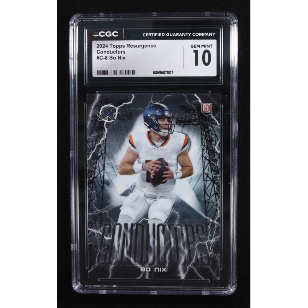 Bo Nix 2024 Topps Resurgence Conductors #C8 RC (CGC 10) at PristineAuction.com Bo Nix 2024 Topps Resurgence Conductors #C8 RC (CGC 10) at PristineAuction.com
