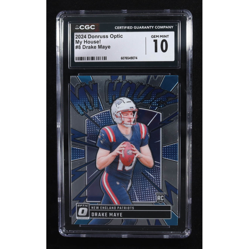 Drake Maye 2024 Donruss Optic My House! #8 RC (CGC 10) at PristineAuction.com