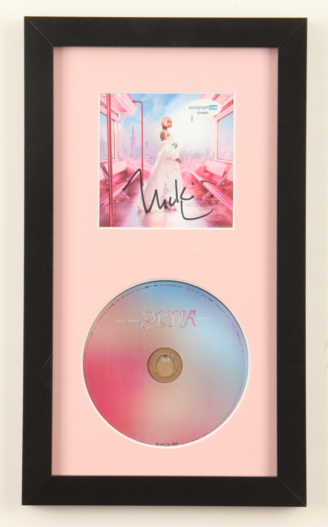 Nicki Minaj Signed "Pink" Custom Framed CD Insert Display (ACOA) at PristineAuction.com Nicki Minaj Signed "Pink" Custom Framed CD Insert Display (ACOA) at PristineAuction.com