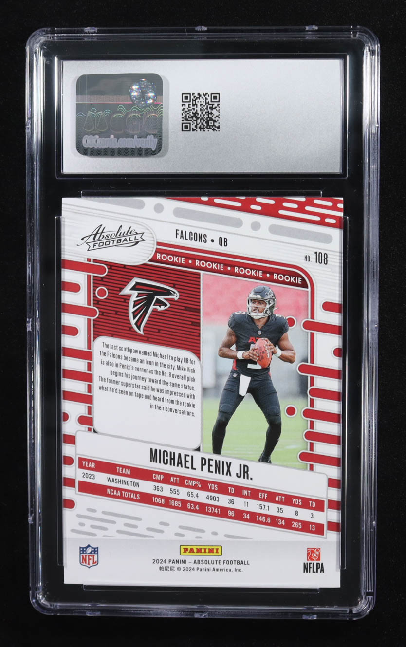 Michael Penix Jr. 2024 Absolute #108 RC (CGC 10) at PristineAuction.com Michael Penix Jr. 2024 Absolute #108 RC (CGC 10) at PristineAuction.com