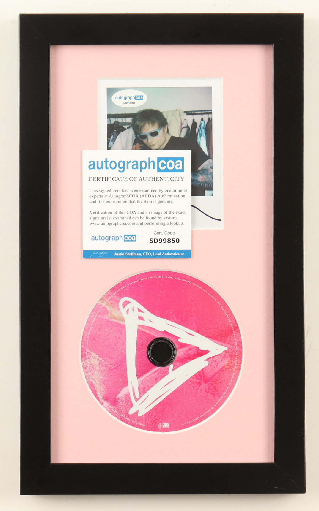 Ed Sheeran Signed "Play" Custom Framed CD Insert Display (ACOA) at PristineAuction.com Ed Sheeran Signed "Play" Custom Framed CD Insert Display (ACOA) at PristineAuction.com