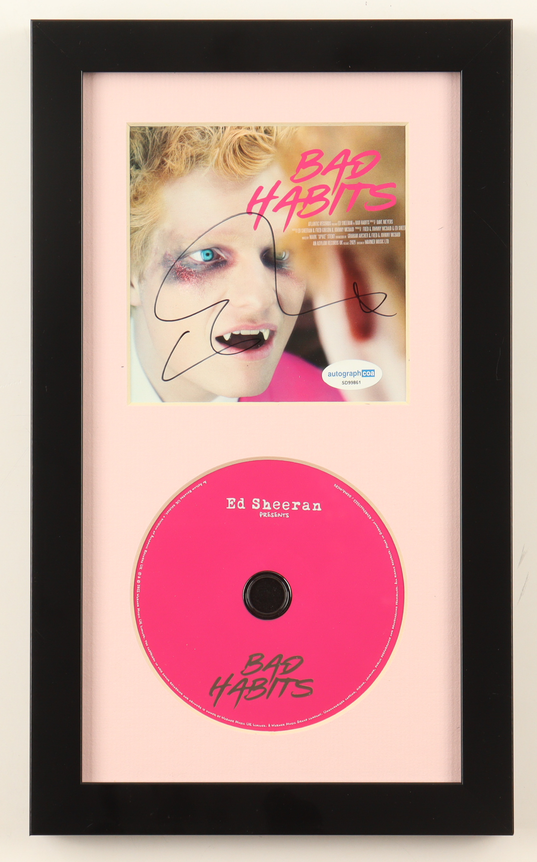 Ed Sheeran Signed "Bad Habits" Custom Framed CD Insert Display (ACOA) at PristineAuction.com Ed Sheeran Signed "Bad Habits" Custom Framed CD Insert Display (ACOA) at PristineAuction.com