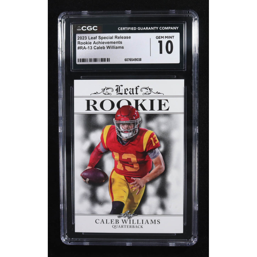 Caleb Williams 2023 Leaf Special Release Rookie Achievement #RA13 RC (CGC 10) at PristineAuction.com Caleb Williams 2023 Leaf Special Release Rookie Achievement #RA13 RC (CGC 10) at PristineAuction.com