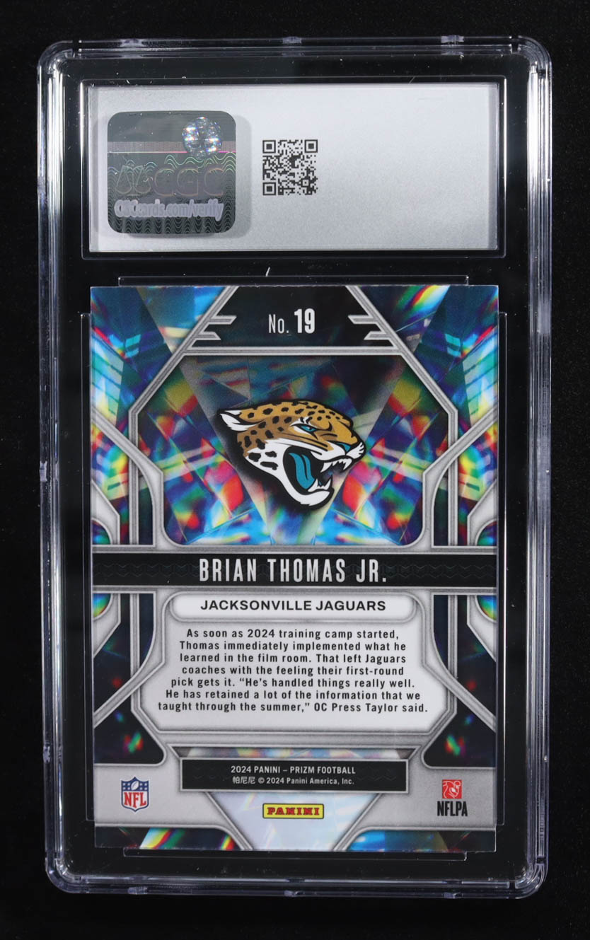 Brian Thomas Jr. 2024 Panini Prizm Prizmatic #19 RC (CGC 10) at PristineAuction.com Brian Thomas Jr. 2024 Panini Prizm Prizmatic #19 RC (CGC 10) at PristineAuction.com