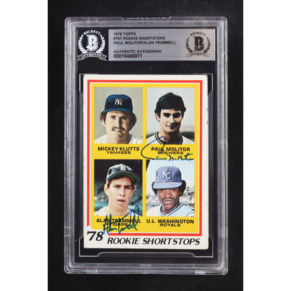Paul Molitor/Alan Trammell Signed 1978 Topps Auto Rookie Shortstops #707 RC (Beckett | Autograph Grade BGS Authentic) at PristineAuction.com