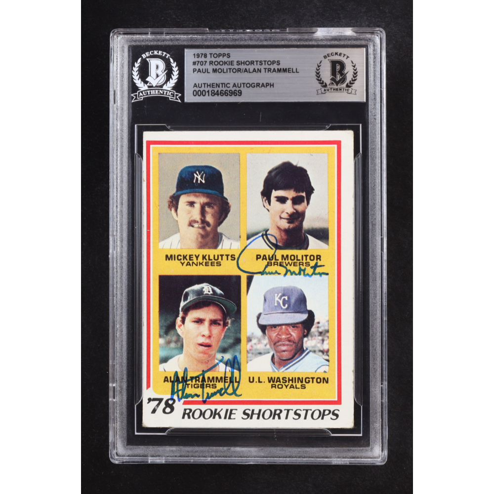 Paul Molitor/Alan Trammell Signed 1978 Topps Auto Rookie Shortstops #707 RC (Beckett | Autograph Grade BGS Authentic) at PristineAuction.com