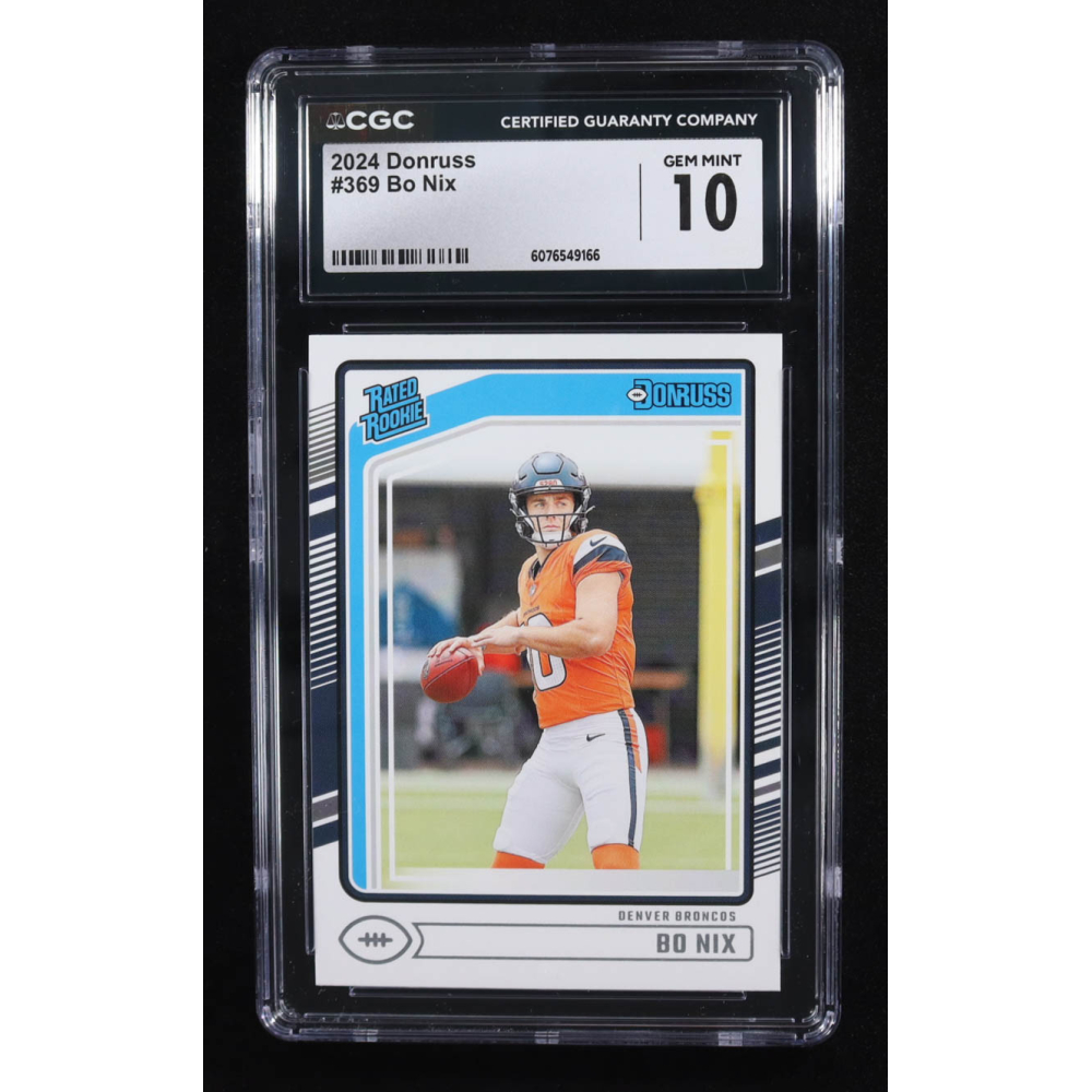 Bo Nix 2024 Donruss #369 RR RC (CGC 10) at PristineAuction.com