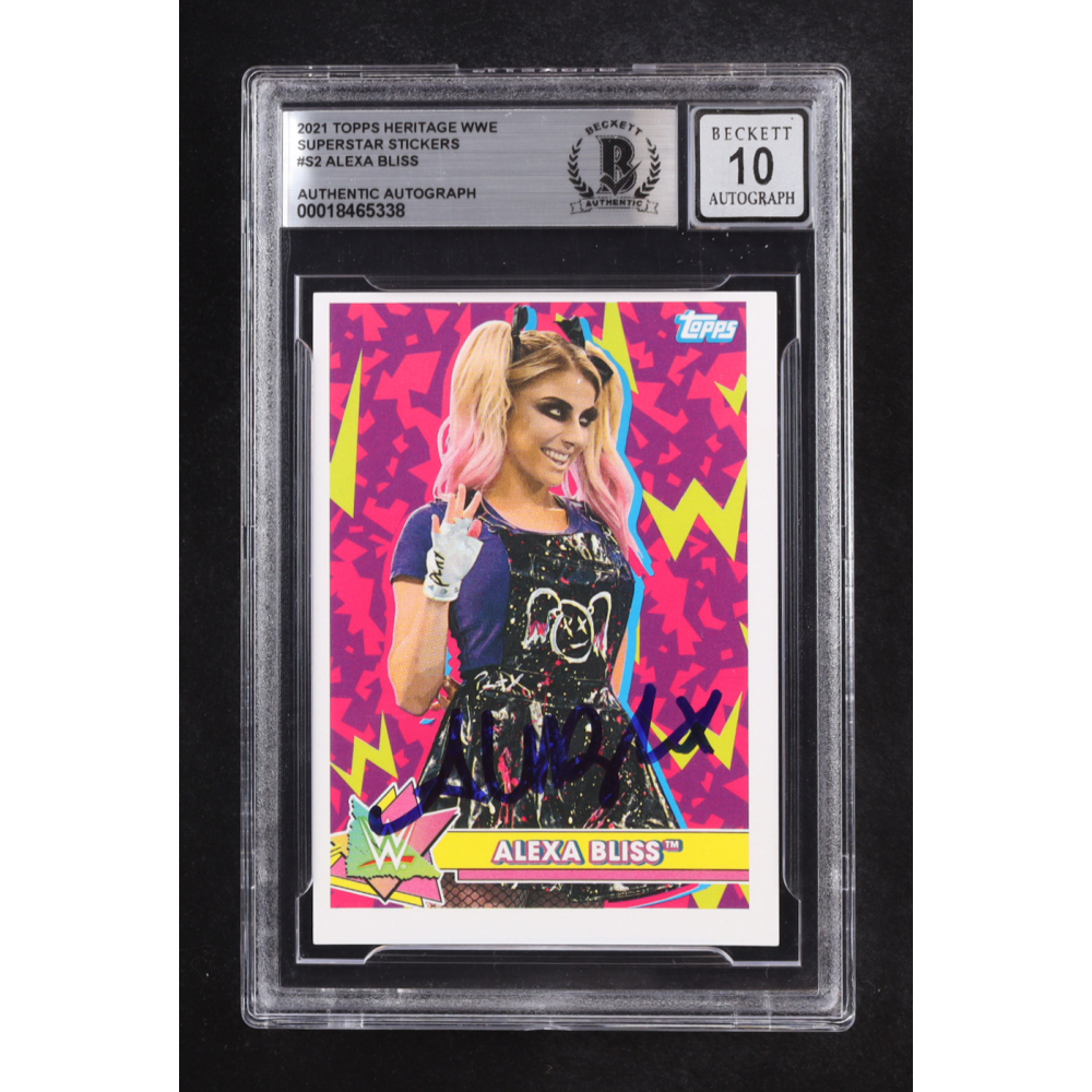 Alexis Bliss Signed 2021 Topps Heritage WWE Superstar Stickers Auto #S2 (Beckett | Autograph Grade BGS 10) at PristineAuction.com