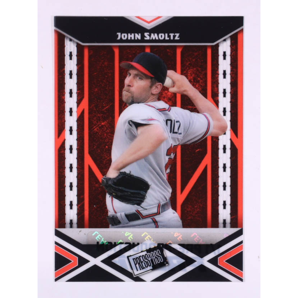 John Smoltz Fleer Press Pass Clear Red Pre-Production Proof #NNO #1/1 at PristineAuction.com