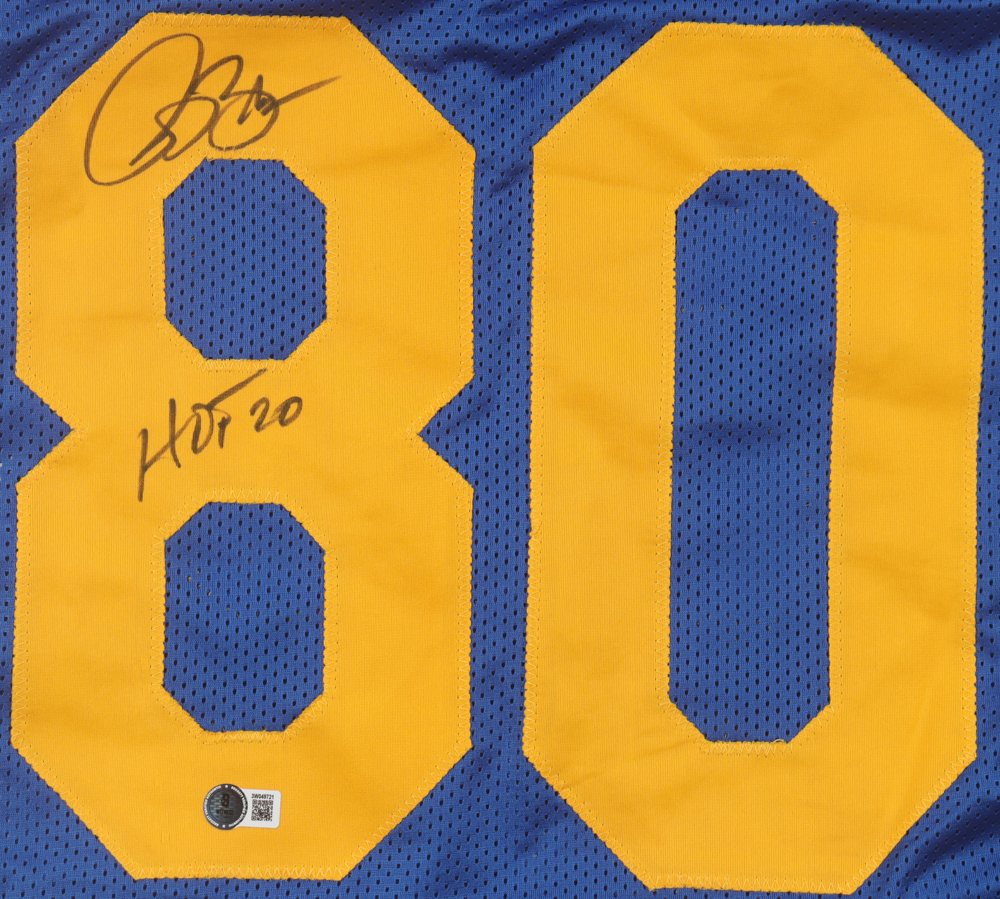 Isaac Bruce Signed Jersey Inscribed "HOF 20" (Beckett) at PristineAuction.com Isaac Bruce Signed Jersey Inscribed "HOF 20" (Beckett) at PristineAuction.com