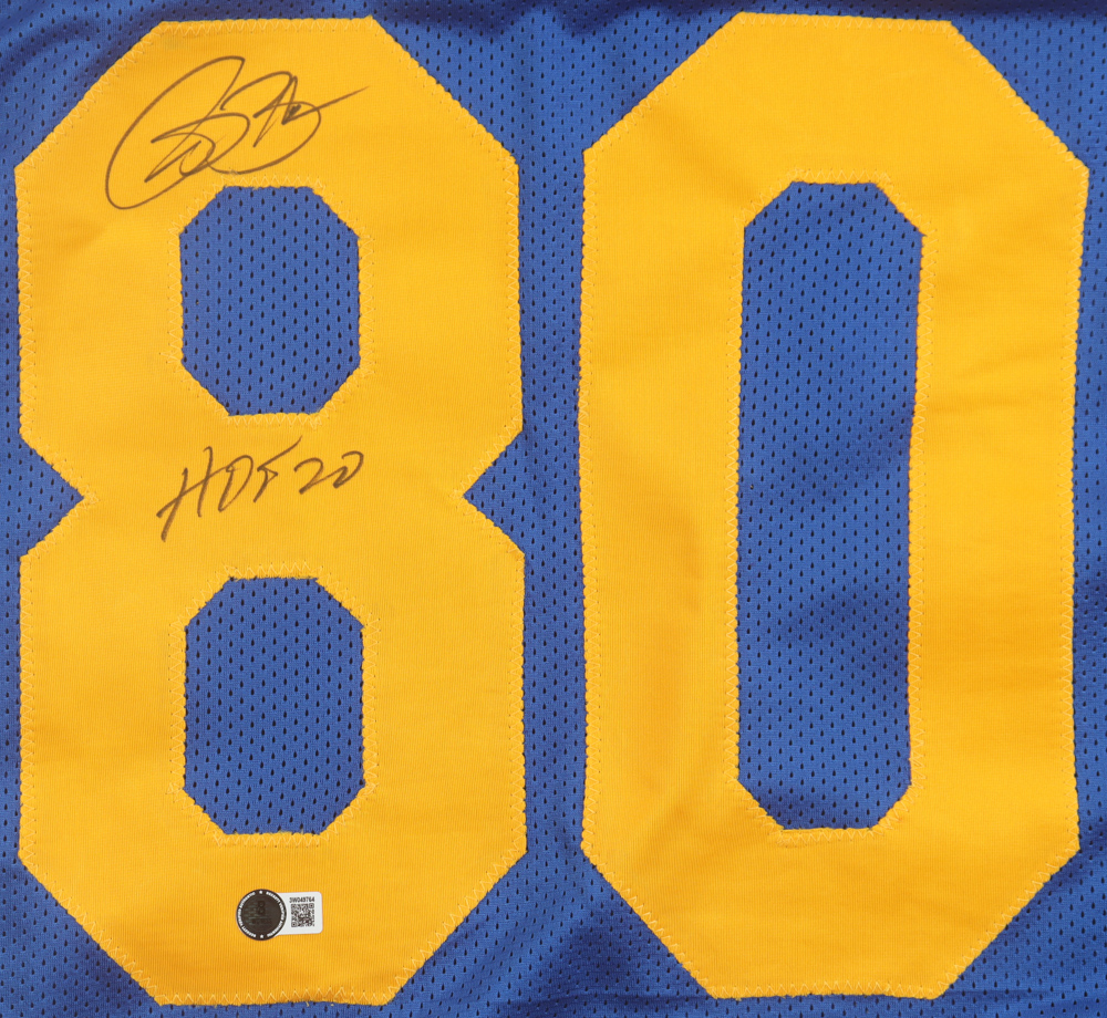 Isaac Bruce Signed Jersey Inscribed "HOF 20" (Beckett) at PristineAuction.com Isaac Bruce Signed Jersey Inscribed "HOF 20" (Beckett) at PristineAuction.com
