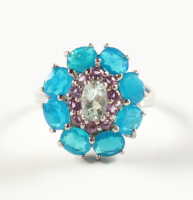 New 2.65 CTW Blue Opal, Tanzanite & White Zircon Ring | Estimated Retail Value: $1,800 (UGL) at PristineAuction.com