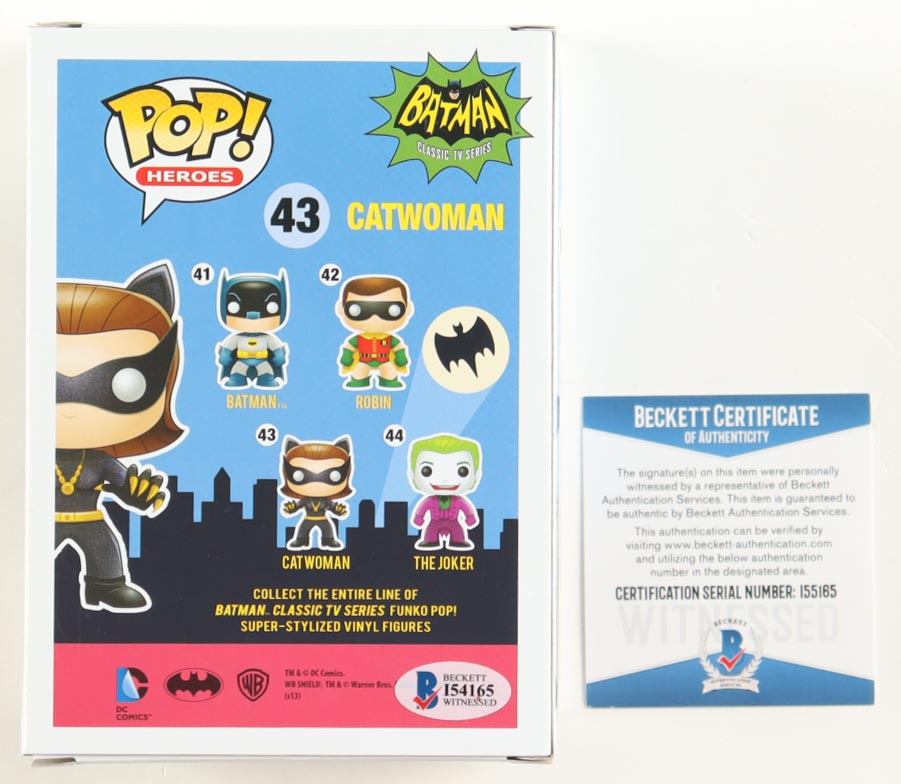Julie Newmar Signed "Batman Classic TV Series" #43 Catwoman Funko Pop! Vinyl Figure (Beckett) at PristineAuction.com Julie Newmar Signed "Batman Classic TV Series" #43 Catwoman Funko Pop! Vinyl Figure (Beckett) at PristineAuction.com