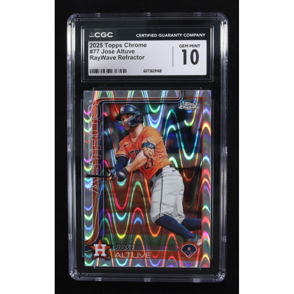 Jose Altuve 2025 Topps Chrome RayWave Refractors #77 (CGC 10) at PristineAuction.com