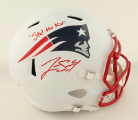 Jarrett Stidham Signed Patriots Full-Size Flat White Alternate Speed Helmet Inscribed "We Are All Patriots" (JSA) at PristineAuction.com