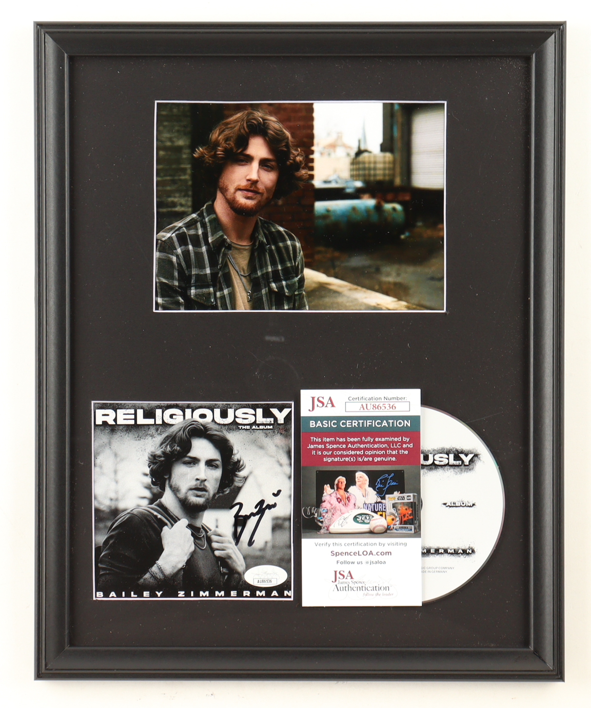 Bailey Zimmerman Signed Custom Framed "Religiously" CD Album Insert Display With Disc (JSA) at PristineAuction.com Bailey Zimmerman Signed Custom Framed "Religiously" CD Album Insert Display With Disc (JSA) at PristineAuction.com