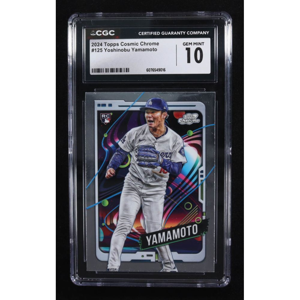 Yoshinobu Yamamoto 2024 Topps Cosmic Chrome #125 RC (CGC 10) at PristineAuction.com