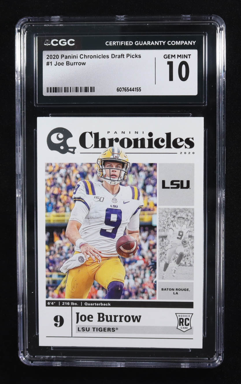 Joe Burrow 2020 Panini Chronicles Draft Picks #1 RC (CGC 10) at PristineAuction.com Joe Burrow 2020 Panini Chronicles Draft Picks #1 RC (CGC 10) at PristineAuction.com