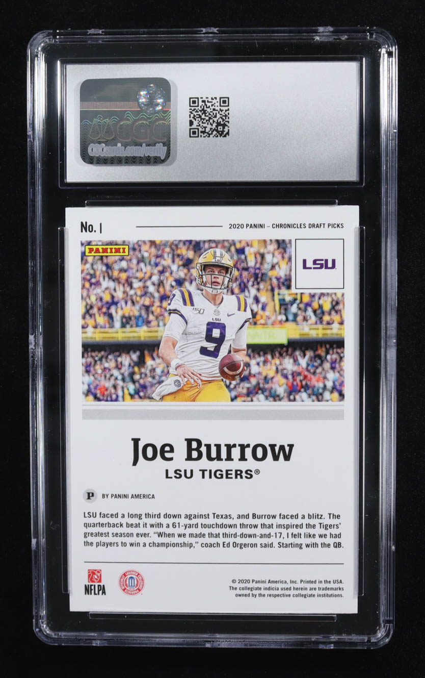 Joe Burrow 2020 Panini Chronicles Draft Picks #1 RC (CGC 10) at PristineAuction.com Joe Burrow 2020 Panini Chronicles Draft Picks #1 RC (CGC 10) at PristineAuction.com