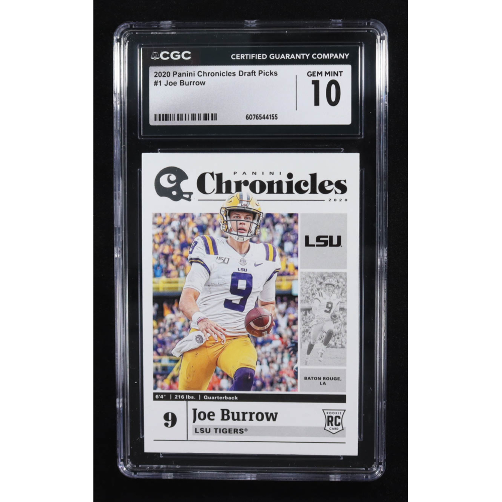 Joe Burrow 2020 Panini Chronicles Draft Picks #1 RC (CGC 10) at PristineAuction.com Joe Burrow 2020 Panini Chronicles Draft Picks #1 RC (CGC 10) at PristineAuction.com