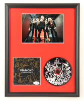 Custom Framed "Diamond Star Halos" CD Album Insert Display With Disc Band-Signed by (5) with Joe Elliott, Phil Collen, Rick Allen & Rick Savage (ACOA) at PristineAuction.com